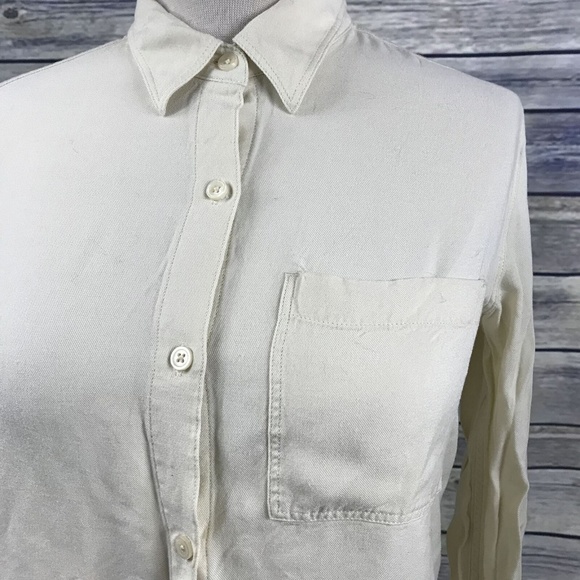 Talula Womens button down shirt Cream Collared - Picture 6 of 8